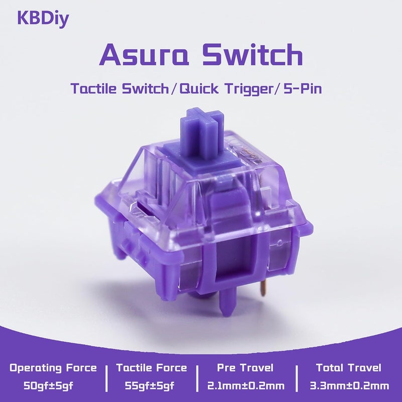 YMKPVR KBDiy Asura Keyboard Switch for Gaming Mechanical Gaming Keyboard KIT Purple Factory Lubed Custom DIY 5Pins Tactile Switch(35pcs) - Image 2